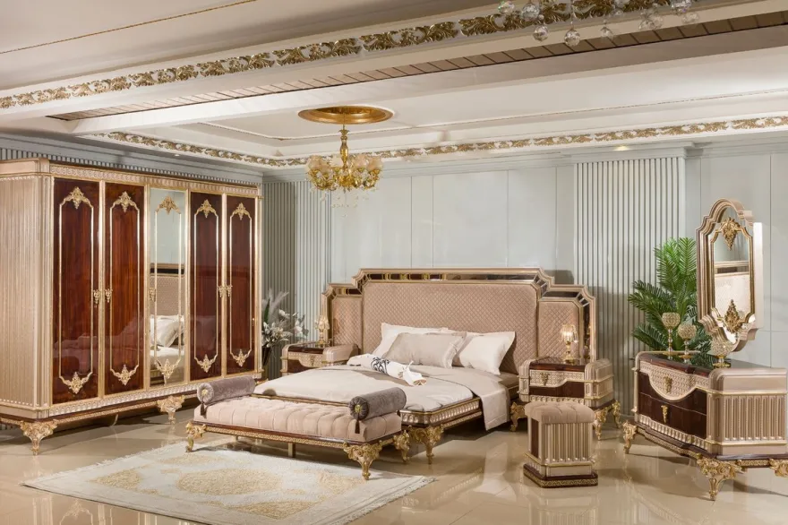 Casa Padrino Luxus Barock Sitzbank Grau / Dunkelbraun / Gold - Barock Möbel