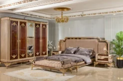 Casa Padrino Luxus Barock Sitzbank Grau / Dunkelbraun / Gold - Barock Möbel