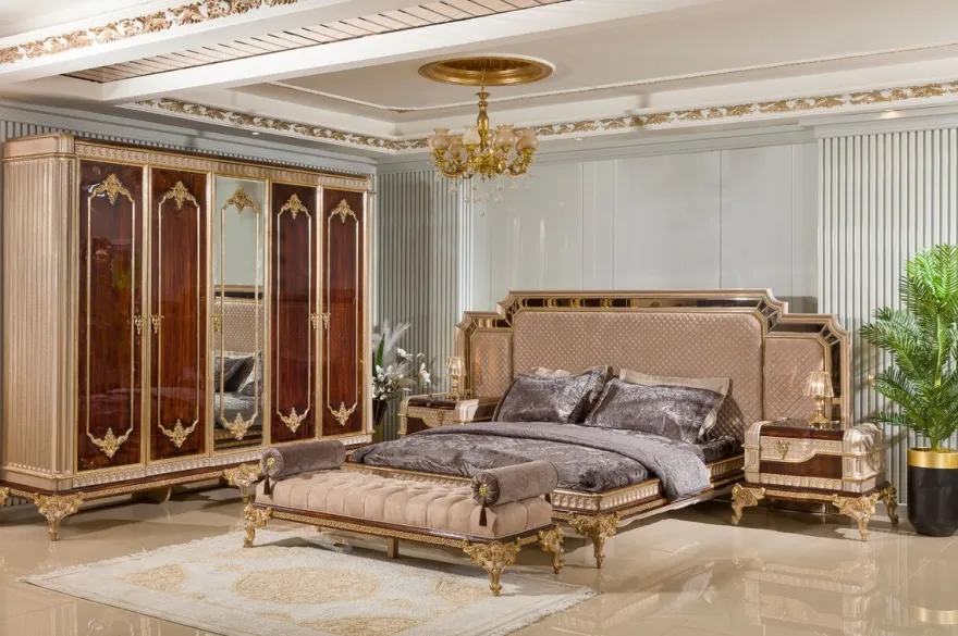 Casa Padrino Luxus Barock Sitzbank Grau / Dunkelbraun / Gold - Barock Möbel
