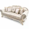 Casa Padrino Luxus Barock Sofa Grau / Weiß / Beige 214 cm - Prunkvolles Wohnzimmer Sofa - Barockstil Möbel
