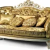 Casa Padrino Luxus Barock Sofa Gold / Elfenbein 238 cm - Made in Italy