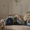 Casa Padrino Luxus Barock Sofa Braun / Gold 260 x 90 x H. 125 cm - Prunkvolles Wohnzimmer Sofa mit dekorativen Kissen - Barock Möbel