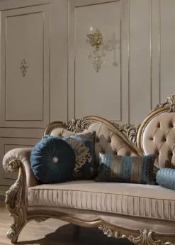 Casa Padrino Luxus Barock Sofa Braun / Gold 260 x 90 x H. 125 cm - Prunkvolles Wohnzimmer Sofa mit dekorativen Kissen - Barock Möbel
