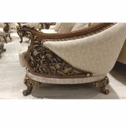 Casa Padrino Luxus Barock Sofa Beige / Braun / Gold H. 234 cm - Barock Wohnzimmer Möbel