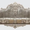 Casa Padrino Luxus Barock Sofa Grau / Silber / Gold 240 x 90 x H. 120 cm - Prunkvolles Wohnzimmer Sofa mit elegantem Muster - Möbel im Barockstil