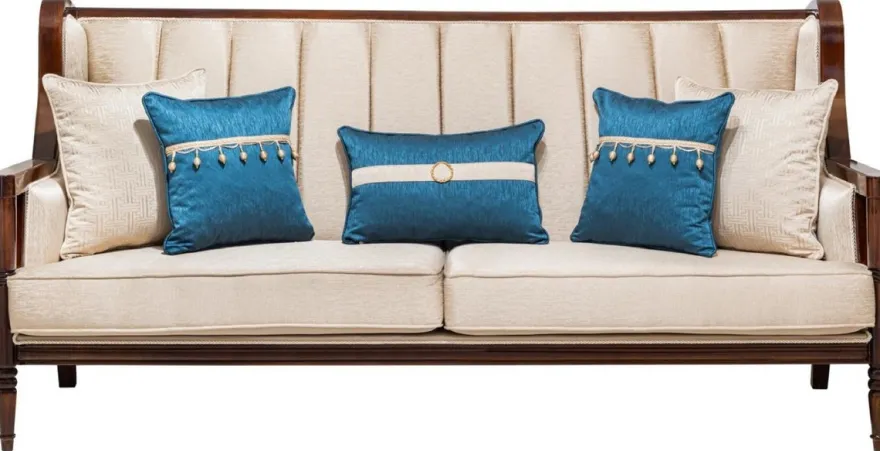 Casa Padrino Luxus Barock Sofa Beige / Dunkelbraun 230 cm