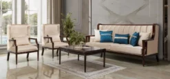 Casa Padrino Luxus Barock Sofa Beige / Dunkelbraun 230 cm