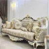 Casa Padrino Luxus Barock Sofa Grau / Weiß / Dunkelbraun / Gold 160 cm - Barock Möbel