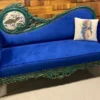 Casa Padrino Luxus Barock Sofa Blau / Mehrfarbig / Grün - Prunkvolles Wohnzimmer Sofa im Barockstil - Barock Wohnzimmer Möbel