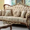 Casa Padrino Luxus Barock Sofa Beige / Braun / Gold 230 cm - Barock Wohnzimmer Möbel