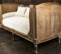 Casa Padrino Luxus Barock Sofa mit Kissen Braun / Elfenbeinfarben 187 x 89 x H. 103 cm - Handgefertigtes Sofa im Antik Stil - Wohnzimmer Möbel