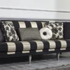 Casa Padrino Luxus Barock Sofa Schwarz / Gold / Silber 244 x 95 x H. 88 cm - Wohnzimmermöbel im Barockstil
