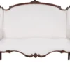 Casa Padrino Luxus Barock Sofa Weiß / Dunkelbraun - Prunkvolles Wohnzimmer Sofa im Barockstil - Barock Wohnzimmer Möbel - Edel & Prunkvoll