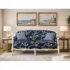 Casa Padrino Luxus Barock Sofa Blau / Weiß 148 cm - Barock Möbel - Made in Italy