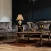 Casa Padrino Luxus Barock Sofa Grau / Naturfarben - Handgefertigtes Wohnzimmer Sofa im Barockstil - Barock Wohnzimmer Möbel