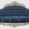 Casa Padrino Luxus Barock Sofa Blau / Creme / Kupfer / Gold 245 x 100 x H. 115 cm - Prunkvolles Wohnzimmer Sofa mit elegantem Muster - Möbel im Barockstil