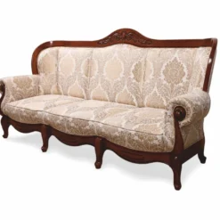 Casa Padrino Luxus Barock Sofa Weiß / Gold / Dunkelbraun 240 cm - Barockstil Wohnzimmer Möbel