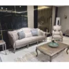 Casa Padrino Luxus Barock Sofa Silber 225 cm - Barockstil Wohnzimmer Möbel