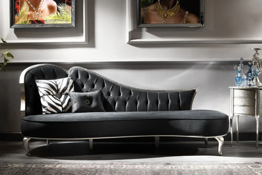 Casa Padrino Luxus Barock Sofa Grau / Antik Silber - Handgefertigtes Wohnzimmer Sofa im Barockstil - Edle Barock Wohnzimmer Möbel