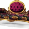 Casa Padrino Luxus Barock Sofa Schwarz / Lila / Gold 205 cm - Made in Italy