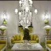 Casa Padrino Luxus Barock Sofa Olivgrün / Weiß 212 x 87 x H. 77 cm - Handgeschmiedetes Schmiedeeisen Sofa mit Kissen - Wohnzimmer Sofa - Garten Sofa - Terrassen Sofa - Barock Möbel