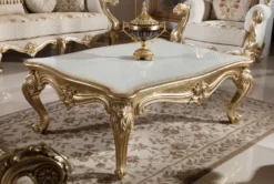 Casa Padrino Luxus Barock Sofa Grau / Mehrfarbig / Gold 245 cm
