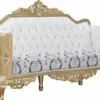Casa Padrino Luxus Barock Sofa Blau / Weiß / Gold 234 x 93 x H. 124 cm - Wohnzimmer Möbel im Barockstil - Edel & Prunkvoll