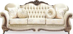 Casa Padrino Luxus Barock Sofa Gold / Kupfer - Prunkvolles Wohnzimmer Sofa mit elegantem Muster und Glitzersteinen - Wohnzimmer Möbel im Barockstil - Barock Möbel - Edel & Prunkvoll