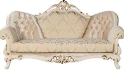 Casa Padrino Luxus Barock Sofa Gold / Creme / Gold - Prunkvolles Wohnzimmer Sofa mit Muster - Barock Wohnzimmer Möbel - Edel & Prunkvoll