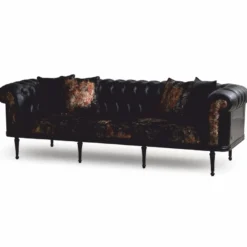 Casa Padrino Luxus Barock Sofa Schwarz / Gold 260 cm - Barock Wohnzimmer Möbel
