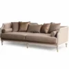 Casa Padrino Luxus Barock Sofa Braun / Creme / Gold 235 cm - Barockstil Möbel