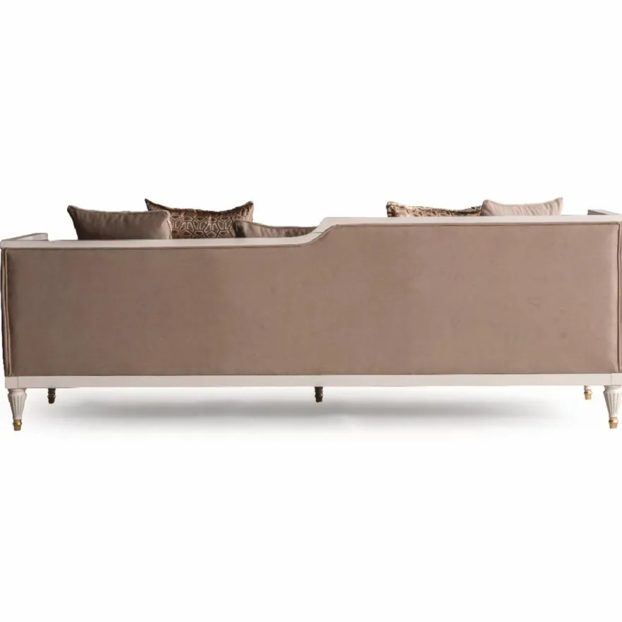 Casa Padrino Luxus Barock Sofa Braun / Creme / Gold 235 cm - Barockstil Möbel