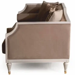 Casa Padrino Luxus Barock Sofa Braun / Creme / Gold 235 cm - Barockstil Möbel