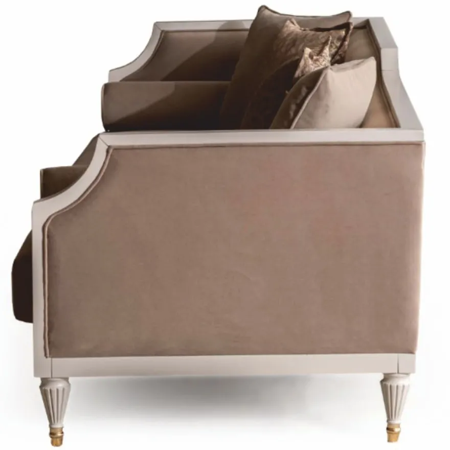 Casa Padrino Luxus Barock Sofa Braun / Creme / Gold 235 cm - Barockstil Möbel