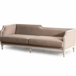 Casa Padrino Luxus Barock Sofa Braun / Creme / Gold 235 cm - Barockstil Möbel