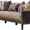 Casa Padrino Luxus Barock Sofa Hellbraun / Dunkelbraun / Gold 235 cm - Barock Möbel