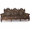 Casa Padrino Luxus Barock Sofa mit Kissen Grau / Braun / Gold 249 cm - Made in Italy
