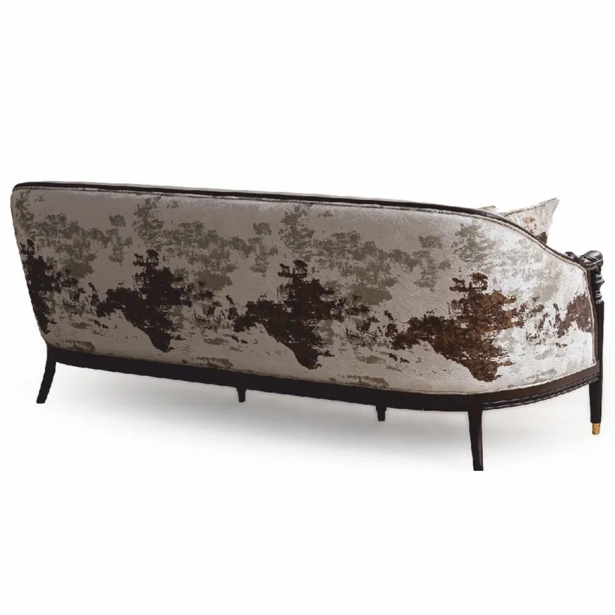 Casa Padrino Luxus Barock Sofa Creme / Dunkelbraun / Gold 227 cm - Barock Möbel