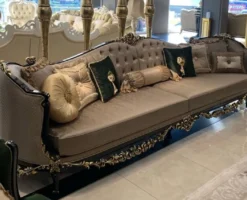 Casa Padrino Luxus Barock Sofa Silber / Schwarz / Gold - Prunkvolles Wohnzimmer im Barockstil - Barock Wohnzimmer Möbel - Edel & Prunkvoll