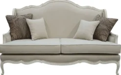 Casa Padrino Luxus Barock Sofa Grau / Antik Grau 185 x 95 x H. 111 cm - Wohnzimmer Sofa mit dekorativen Kissen - Edle Barock Möbel