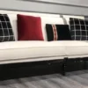 Casa Padrino Luxus Barock Sofa Weiß / Silber / Schwarz - Edles Wohnzimmer Sofa im Barockstil - Barock Wohnzimmer Möbel