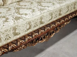 Casa Padrino Luxus Barock Sofa Gold / Braun / Bronze 245 x 92 x H. 127 cm - Wohnzimmer Sofa mit elegantem Muster und dekorativen Kissen - Edle Barock Möbel