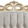 Casa Padrino Luxus Barock Sofa Silber / Weiß / Gold - Handgefertigtes Barockstil Wohnzimmer Sofa mit elegantem Muster - Prunkvolle Barock Wohnzimmer Möbel