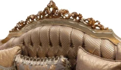Casa Padrino Luxus Barock Sofa Kupfer / Antik Silber / Gold - Barockstil Wohnzimmer Sofa mit elegantem Muster - Luxus Wohnzimmer Möbel im Barockstil - Barock Einrichtung - Barock Möbel