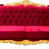 Casa Padrino Luxus Barock Sofa Bordeaux / Gold 240 cm - Prunkvolles Wohnzimmer Sofa - Möbel im Barockstil