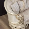Casa Padrino Luxus Barock Sofa Cremefarben / Beige / Antik Gold - Prunkvolles Wohnzimmer Sofa mit elegantem Muster - Barock Wohnzimmer Möbel