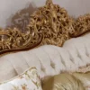 Casa Padrino Luxus Barock Sofa Weiß / Mehrfarbig / Braun / Gold - Prunkvolles Wohnzimmer Sofa mit elegantem Muster - Barock Wohnzimmer & Hotel Möbel - Edel & Prunkvoll