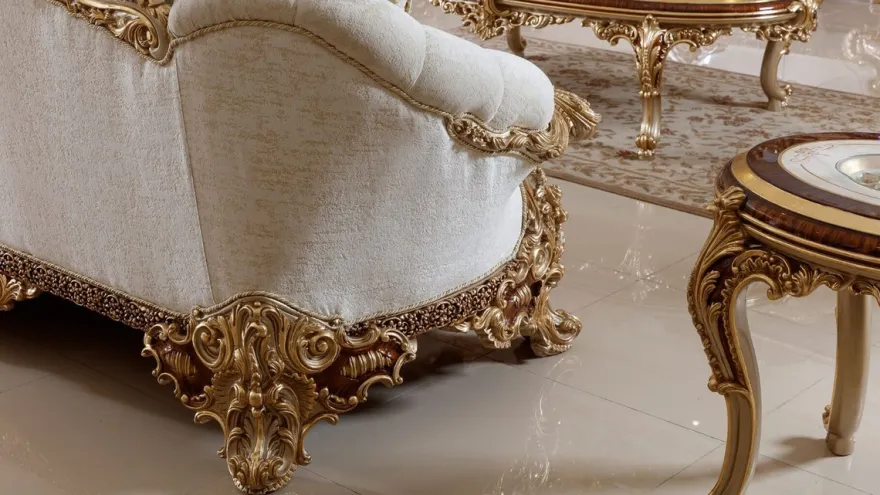 Casa Padrino Luxus Barock Sofa Weiß / Mehrfarbig / Braun / Gold - Prunkvolles Wohnzimmer Sofa mit elegantem Muster - Barock Wohnzimmer & Hotel Möbel - Edel & Prunkvoll