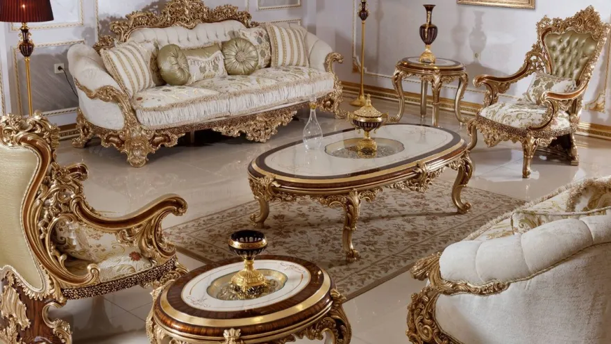 Casa Padrino Luxus Barock Sofa Weiß / Mehrfarbig / Braun / Gold - Prunkvolles Wohnzimmer Sofa mit elegantem Muster - Barock Wohnzimmer & Hotel Möbel - Edel & Prunkvoll