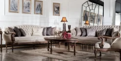 Casa Padrino Luxus Barock Sofa Grau / Braun - Wohnzimmer Sofa im Barockstil - Barock Wohnzimmer Möbel